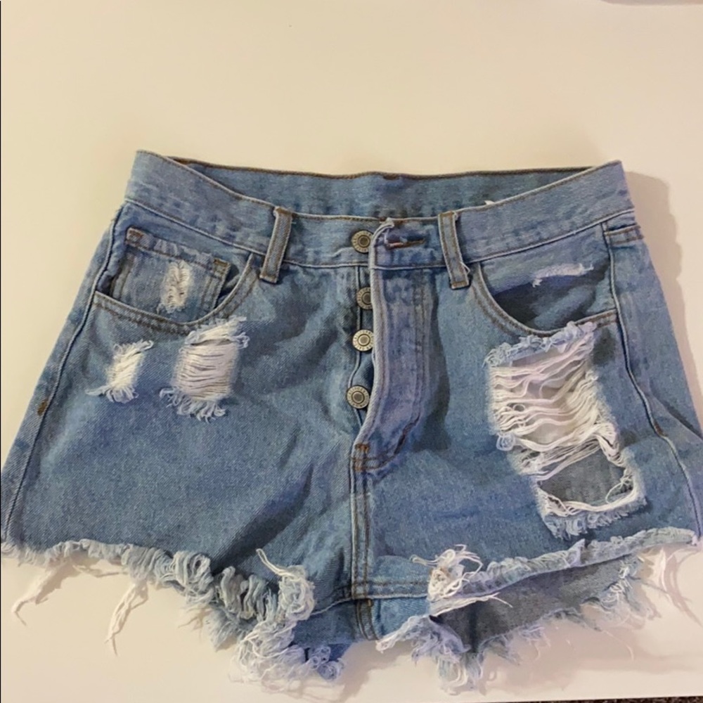 Destroyed Jean Shorts